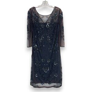 Gray Cocktail Party Dress Beaded Sequin Formal 10